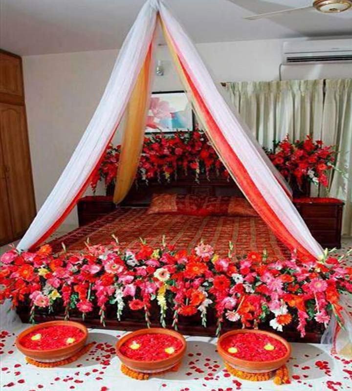 1st night room decoration with flowers