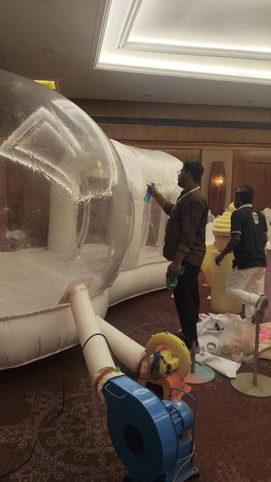 Bubble house cleaning picture before the event